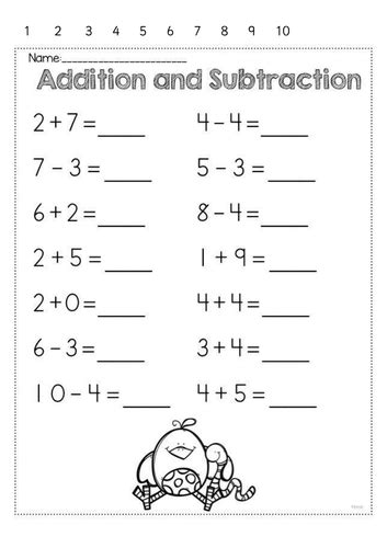 addition and subtraction within 10.